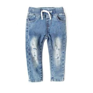 Little Bipsy - Light Wash Distressed Denim - Size 18-24M